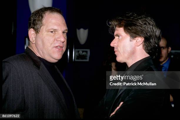 Harvey Weinstein and Peter Gallagher attend The Real Thing on April 5, 2000 in New York City.