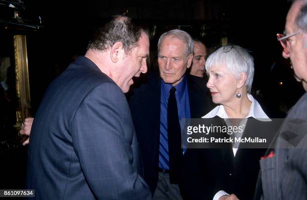 Harvey Weinstein, Paul Newman and Joanne Woodward attend the Premiere of "Where the Money is" at Loews Theatre 42nd St. On April 3, 2000 in New York...