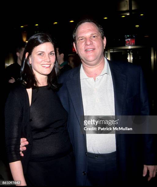 Linda Fiorentino and Harvey Weinstein attend the Premiere of "Where the Money is" at Loews Theatre 42nd St. On April 3, 2000 in New York City.