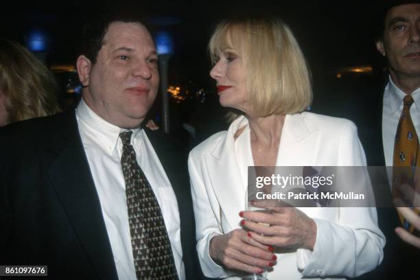 Harvey Weinstein and Sally Kellerman attend the "Ready to Wear" New York Premiere at the Ziegfeld Theater on December 12, 1994 in New York City.