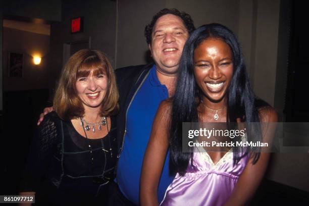 Nicole Miller, Harvey Weinstein and Naomi Campbell at A La Mode on August 2, 1994 in New York City.