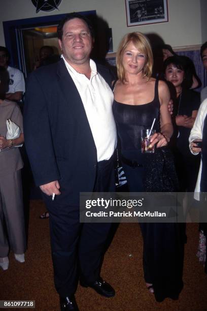 Harvey Weinstein and Ellen Barkin attend "The Fan" New York City Premiere at Sony Theatres Lincoln Square on August 12, 1996 in New York City.