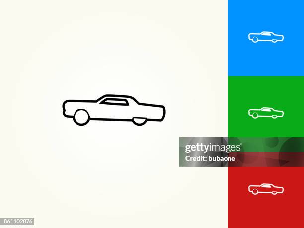 old model auto black stroke linear icon - car model stock illustrations