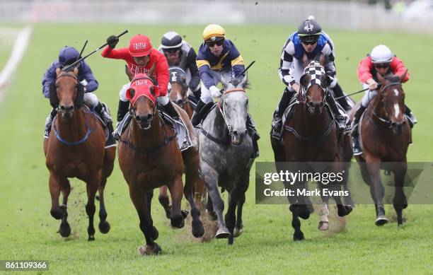 Kerrin McEvoy on Redzel wins race 7 The Everest during The Everest Day at Royal Randwick Racecourse on October 14, 2017 in Sydney, Australia.