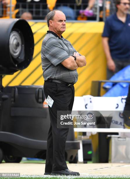 General manager Kevin Colbert of the Pittsburgh Steelers looks on during the game against the Jacksonville Jaguars at Heinz Field on October 8, 2017...