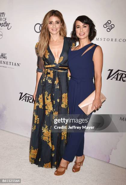 Actresses Shiri Appleby and Constance Zimmer arrive at the Variety's Power Of Women: Los Angeles at the Beverly Wilshire Four Seasons Hotel on...