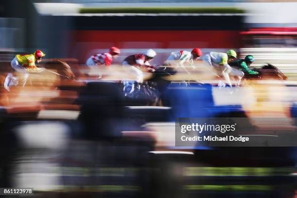 Jockey Katelyn Maylon riding Super Cash wins race 10 the Keno Kwikpik Schillaci Stakes during Melbourne Racing on Caulfield Guineas Day at Caulfield...