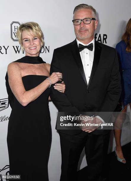 Kathy Rice and Mark Rice attend the amfAR Gala Los Angeles 2017 at Ron Burkle's Green Acres Estate on October 13, 2017 in Beverly Hills, California.