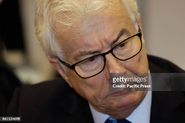Close-up of Welsh author Ken Follett at the Frankfurt Book Fair. The Frankfurt Book Fair 2017 is the world largest book fair with over 7,000...