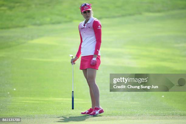 Lexi Thompson of United States on the 1st green during the third round of the LPGA KEB Hana Bank Championship at the Sky 72 Golf Club Ocean Course on...