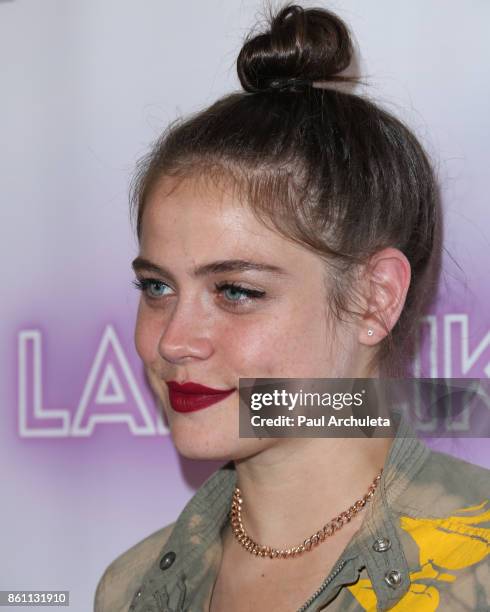 Actress Olivia Luccardi attends the premiere of "Lady-Like" at The Academy Of Motion Picture Arts And Sciences on October 13, 2017 in Los Angeles,...
