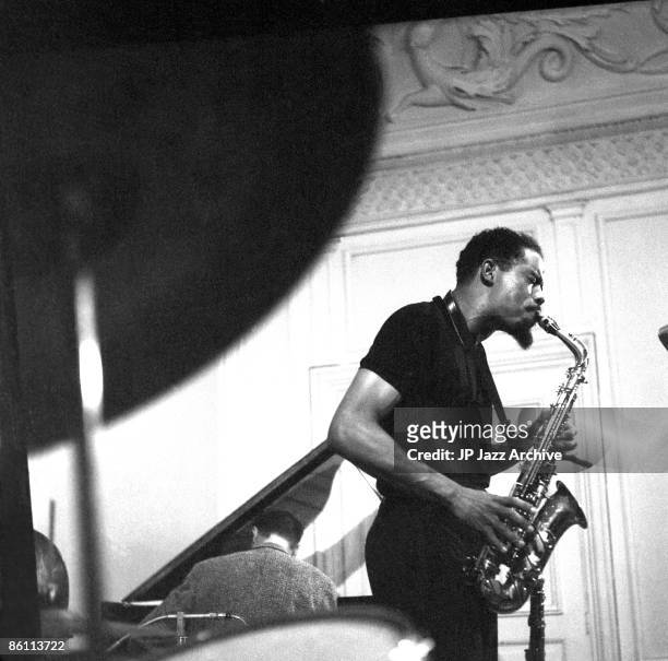 Photo of Eric Dolphy 4; Eric Dolphy during recordingsession for Debut Copenhagen 1961