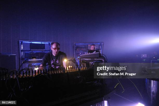 Photo of CHEMICAL BROTHERS; Tom Rowlands and Ed Simons performing live onstage at the Zentith