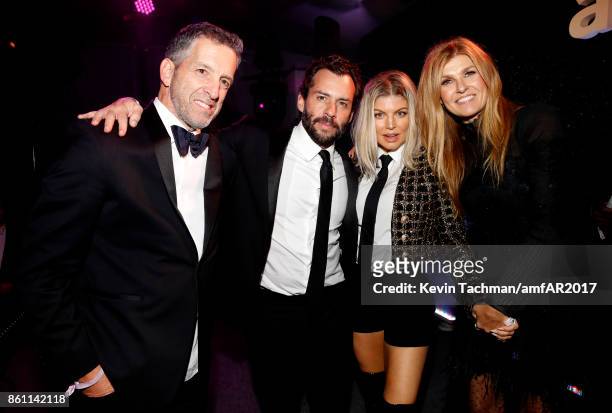 Kenneth Cole, Josh Wood, Fergie and Connie Britton at amfAR Los Angeles 2017 at Ron Burkle's Green Acres Estate on October 13, 2017 in Beverly Hills,...
