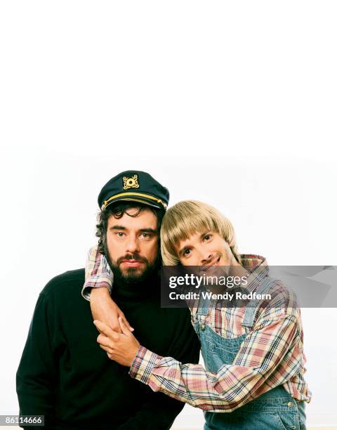 Photo of Bret McKENZIE and FLIGHT OF THE CONCHORDS and Jemaine CLEMENT; Posed studio group portrait of Jemaine Clement and Bret McKenzie