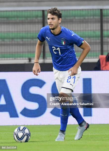 Manuel Locatelli of Italy U21 in action during the international friendly match between Italy U21 and Morocco U21 at Stadio Paolo Mazza on October...