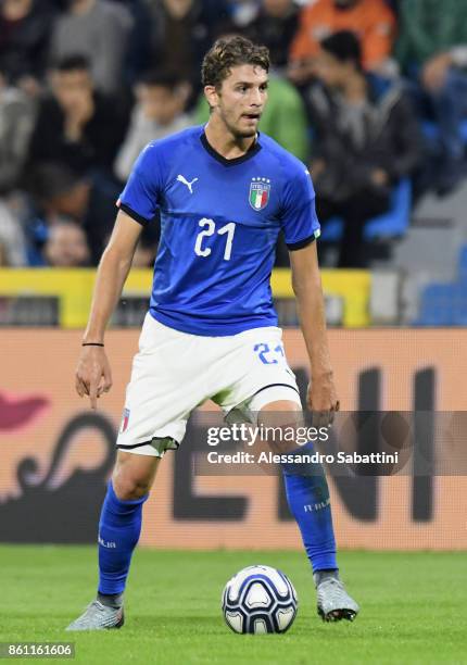 Manuel Locatelli of Italy U21 in action during the international friendly match between Italy U21 and Morocco U21 at Stadio Paolo Mazza on October...