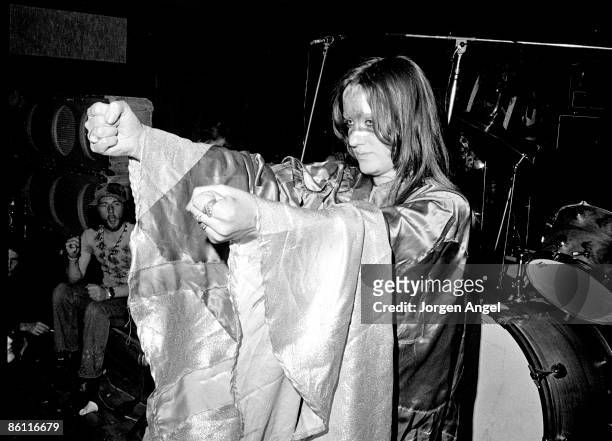 Photo of HAWKWIND and STACIA; Stacia, performing live onstage with Hawkwind - dancing
