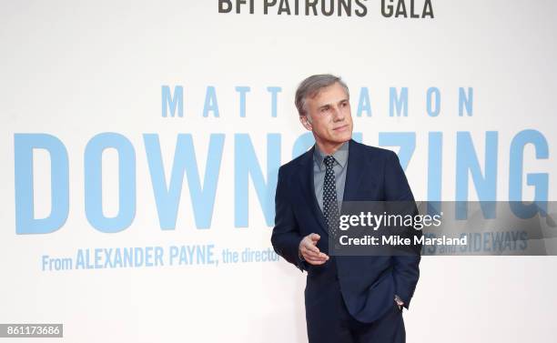 Christoph Waltz attends the BFI Patron's Gala & UK Premiere of "Downsizing" during the 61st BFI London Film Festival on October 13, 2017 in London,...