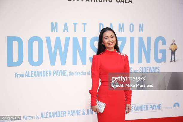 Hong Chau attends the BFI Patron's Gala & UK Premiere of "Downsizing" during the 61st BFI London Film Festival on October 13, 2017 in London, England.