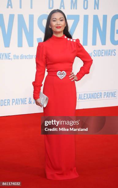 Hong Chau attends the BFI Patron's Gala & UK Premiere of "Downsizing" during the 61st BFI London Film Festival on October 13, 2017 in London, England.