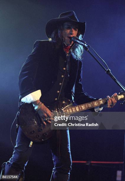 Photo of AEROSMITH; AEROSMITH GUITARIST JOE PERRY IN CONCERT AT STAPLES CENTER IN LOS ANGELES, CALIF. ON FEBRUARY 22, 2006