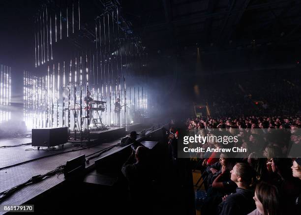 General view of atmosphere during alt-J performance on stage at Doug Mitchell Thunderbird Sports Centre on October 13, 2017 in Vancouver, Canada.