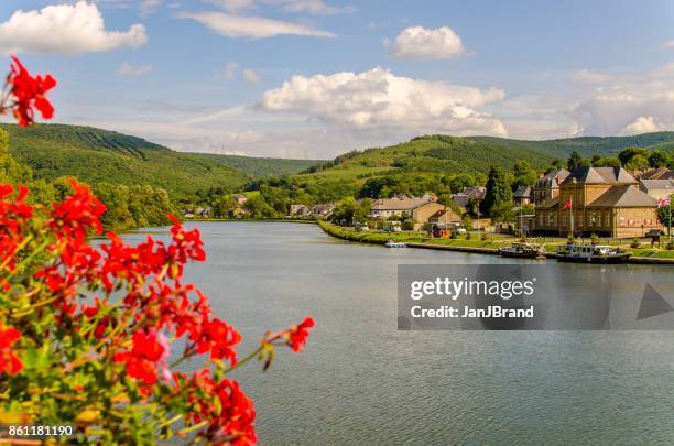 the river meuse at haybes, france - meuse river stock pictures, royalty-free photos & images