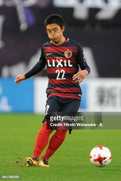 Daigo Nishi of Kashima Antlers in action during the J.League J1 match between Kashima Antlers and Sanfrecce Hiroshima at Kashima Soccer Stadium on...