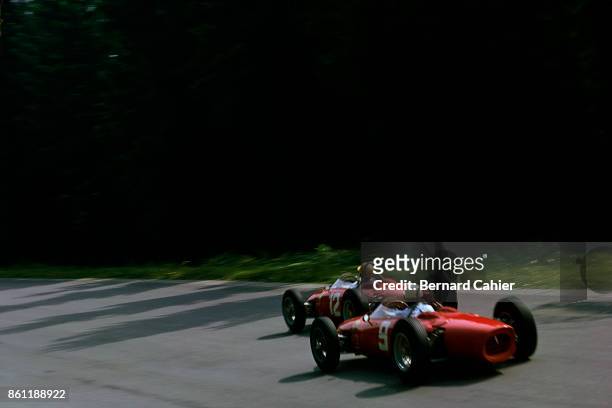 Phil Hill, Ricardo Rodriguez, Ferrari 156 Sharknose, Grand Prix of Belgium, Circuit de Spa-Francorchamps, 17 June 1962. Phil Hill and teammate...
