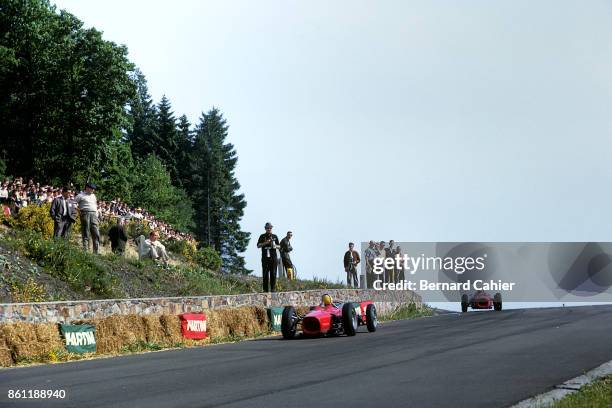 Phil Hill, Ricardo Rodriguez, Ferrari 156 Sharknose, Grand Prix of Belgium, Circuit de Spa-Francorchamps, 17 June 1962. Phil Hill and teammate...