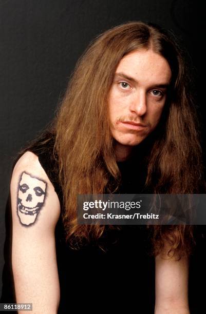 Photo of Cliff BURTON and METALLICA; Cliff Burton, posed, studio