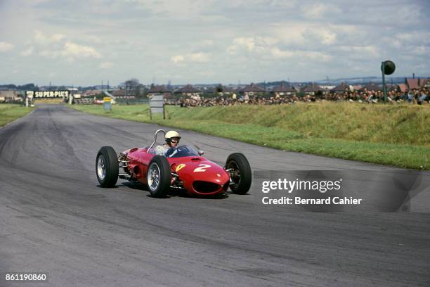 Phil Hill, Ferrari 156 Sharknose, Grand Prix of Great Britain, Aintree, 21 July 1962.