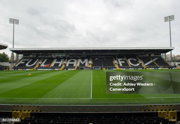 General view of Craven Cottage, home of Fulham FC during the Sky Bet Championship match between Fulham and Preston North End at Craven Cottage on...