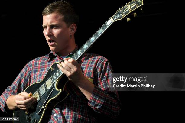 Photo of BATTLES and Dave KONOPKA, Dave Konopka performing live onstage at Flemington Racecourse