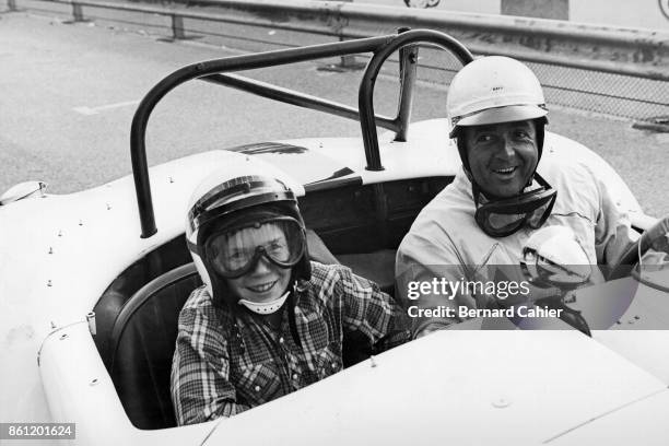 Phil Hill, Paul-Henri Cahier, Shelby Cobra 427, "Grand Prix" film, Monza, 09 May 1966. Phil Hill and an beaming Paul-Henri Cahier, future racing...