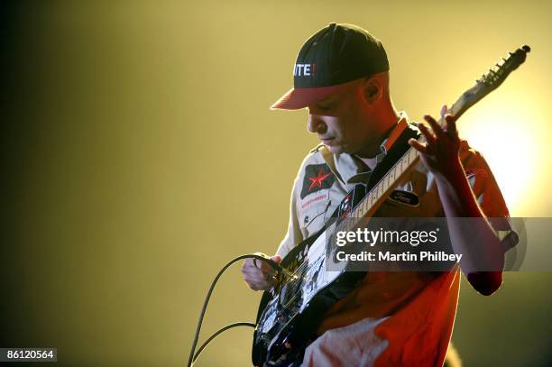 Photo of RAGE AGAINST THE MACHINE and Tom MORELLO, Tom Morello performing live onstage at Flemington Racecourse