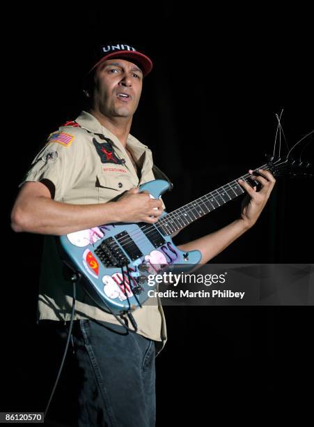 Photo of RAGE AGAINST THE MACHINE and Tom MORELLO, Tom Morello performing live onstage at Flemington Racecourse