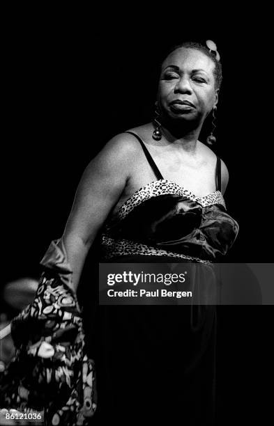 Photo of Nina SIMONE; Nina Simone performing on stage at JazzMecca in Maastricht