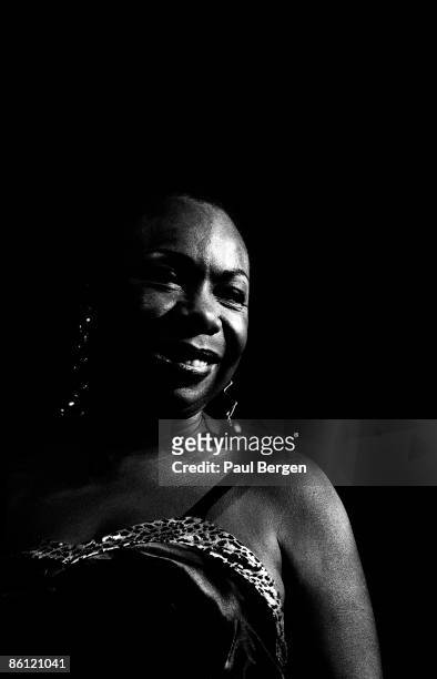 Photo of Nina SIMONE; Nina Simone portrait on stage at JazzMecca in Maastricht