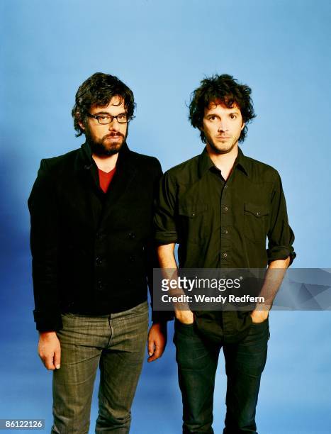 Photo of FLIGHT OF THE CONCHORDS and Jemaine CLEMENT and Bret McKENZIE; Posed studio group portrait - Jemaine Clement and Bret McKenzie