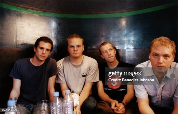 Photo of Will CHAMPION and Guy BERRYMAN and COLDPLAY and Chris MARTIN and Jonny BUCKLAND, L-R: Guy Berryman, Will Champion, Chris Martin, Jonny...