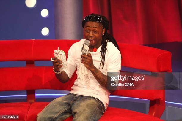 Photo of LIL WAYNE; Lil Wayne during a press conference for the BET Awards