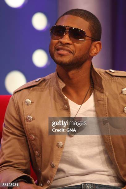 Photo of USHER; Usher during a press conference for the BET Awards, portrait