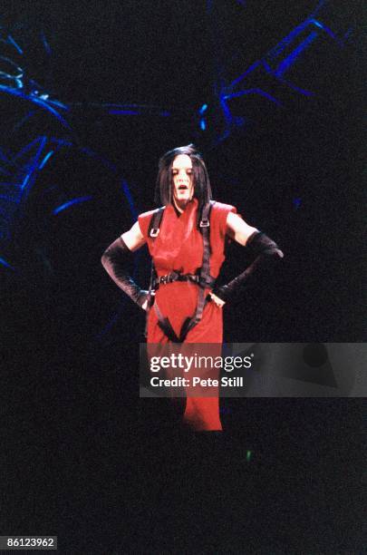 Madonna performs on stage on her Drowned World Tour, Earls Court, London, 12th July 2001.