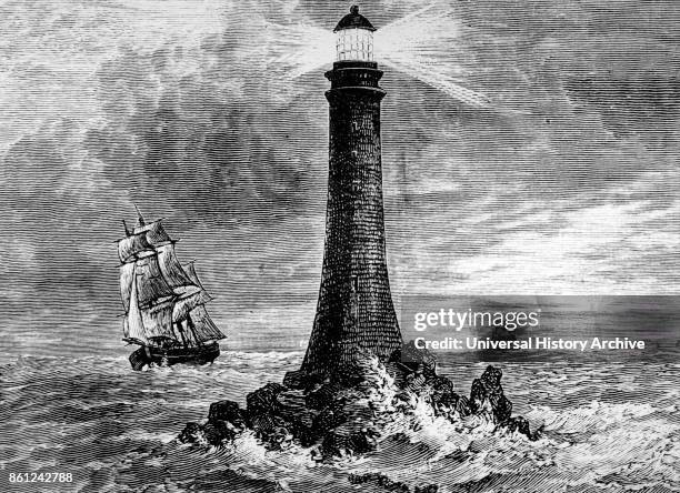 The Bell Rock lighthouse on the Inchcape Rock. John RENNIE was the engineer for the project, and Robert STEVENSON his assistant engineer. The...