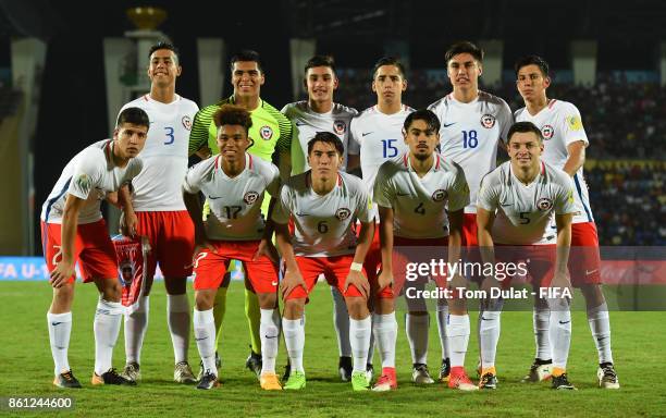 Players of Chile pose for a team photograph during the FIFA U-17 World Cup India 2017 group E match between Mexico and Chile at Indira Gandhi...