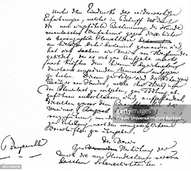 Letter to King Ludwig II of Bavaria from Wilhelm Richard Wagner a German composer. Dated 19th Century.