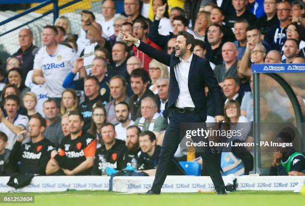 Leeds United manager Thomas Christiansen during the Sky Bet Championship match at Elland Road, Leeds.