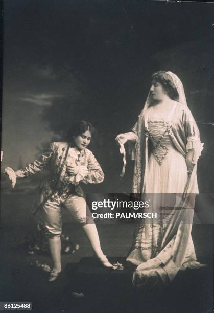 Photo of OPERA SINGER and OPERA and Johanna GADSKI; 1872-1932. Johanna Gadski as The Countess Mabel Riegelman as Cherubino